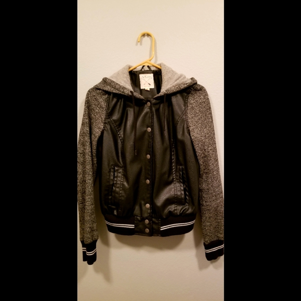 LA Hearts Large Faux Leather Button Up Jacket